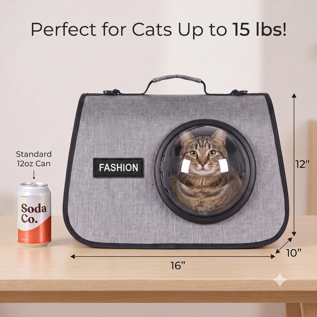 Space Capsule Pet Carrier – Breathable Bubble Bag for Cats & Small Dogs (Up to 15 lbs)