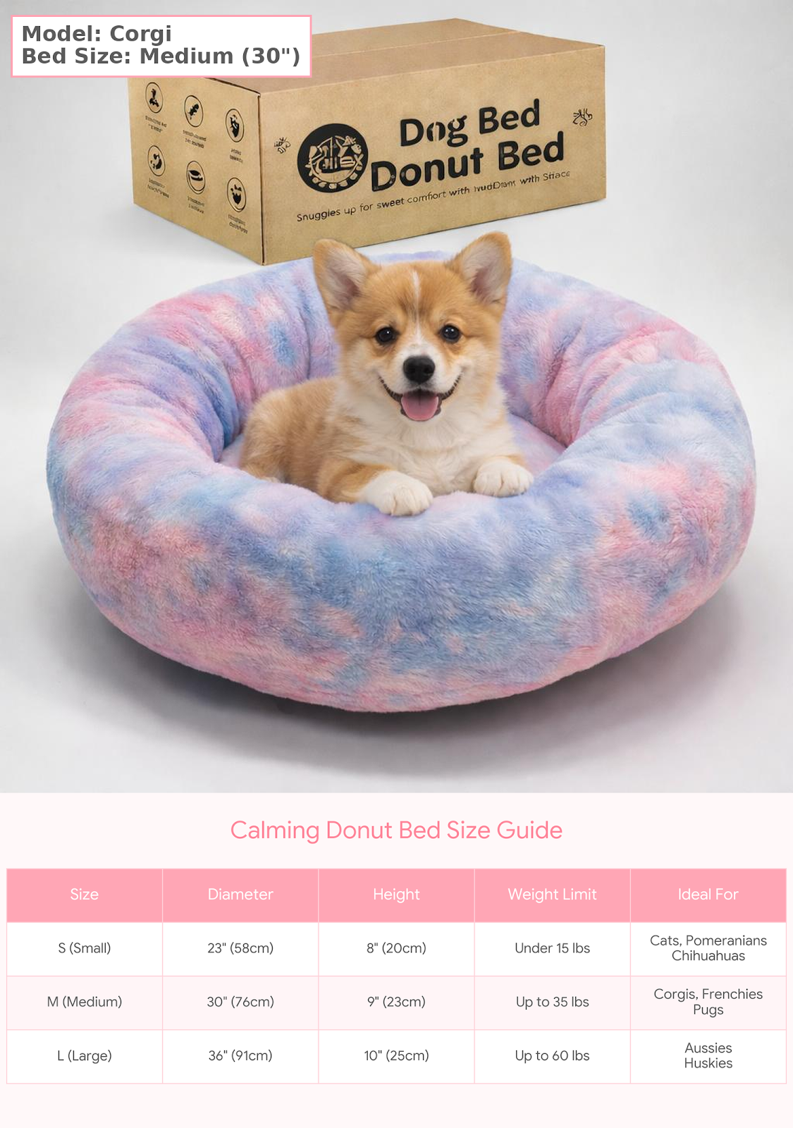 The Cloud Sleep Anti-Anxiety Dog Donut Bed