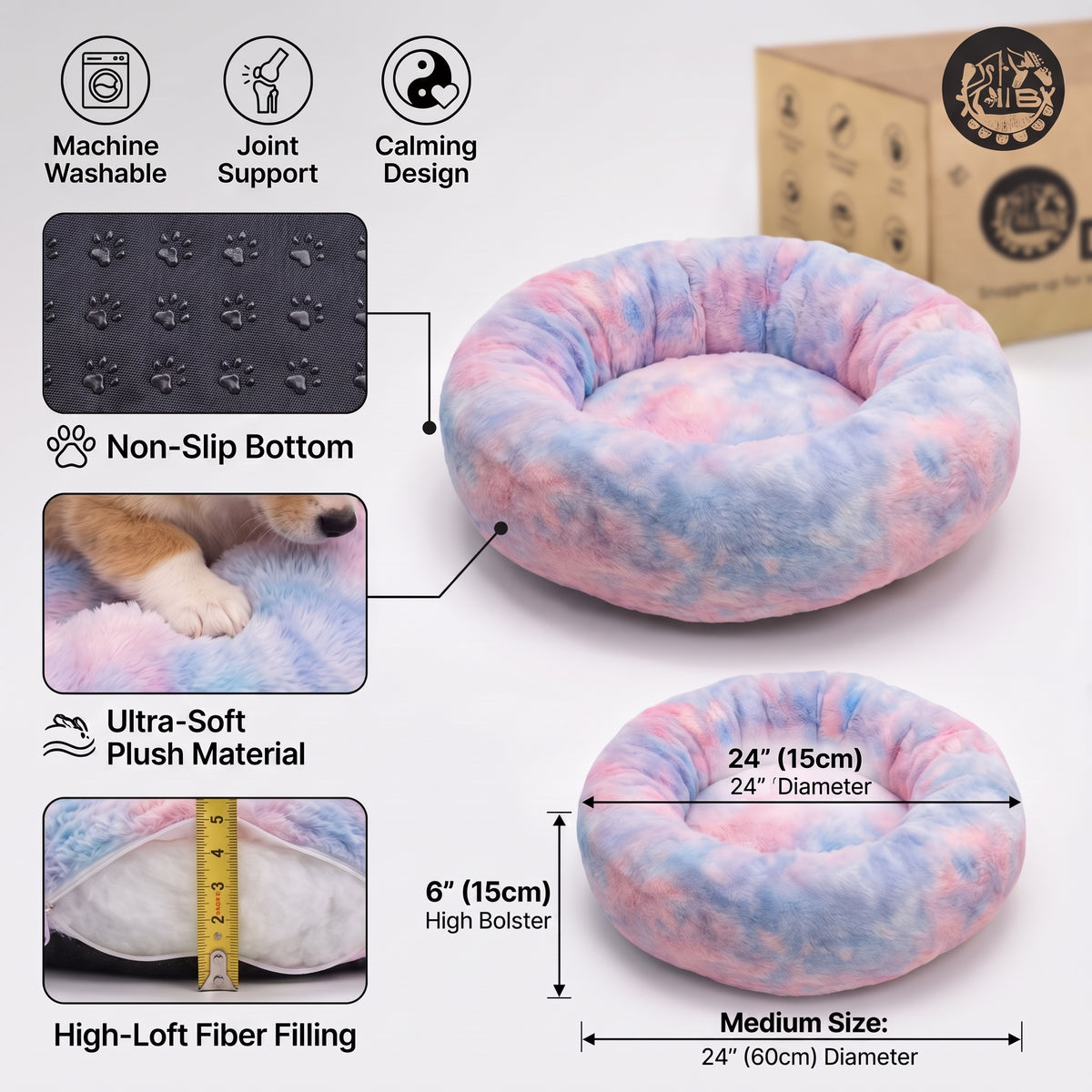 The Cloud Sleep Anti-Anxiety Dog Donut Bed