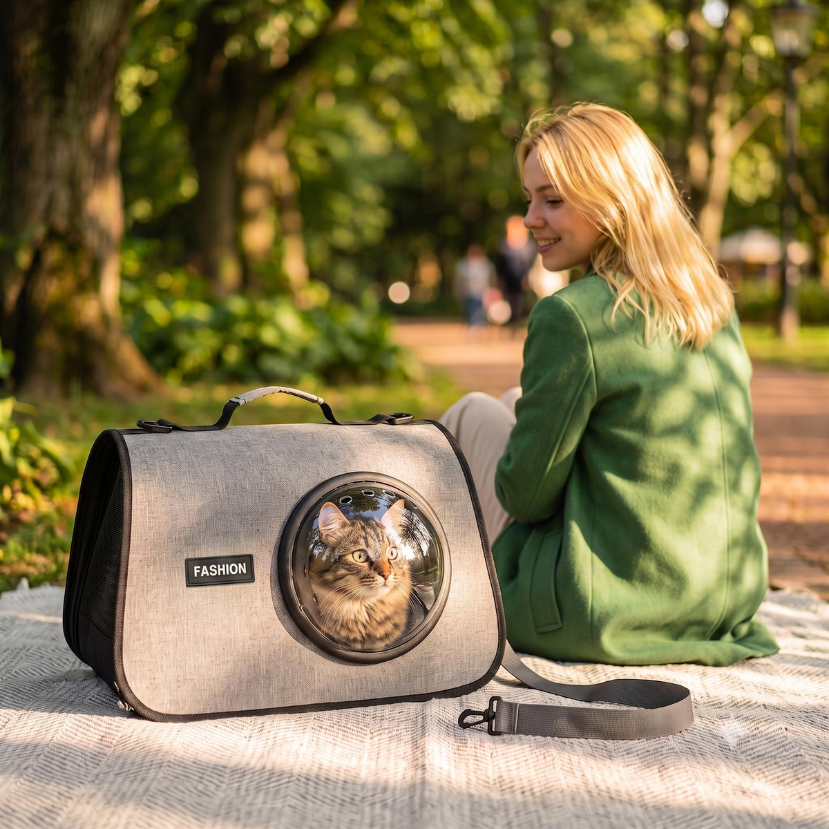 Space Capsule Pet Carrier – Breathable Bubble Bag for Cats & Small Dogs (Up to 15 lbs)