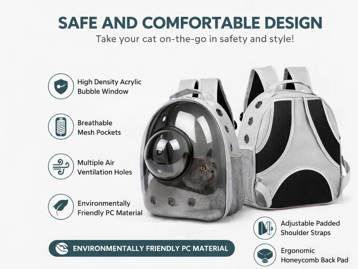 Panoramic Explorer Cat Backpack