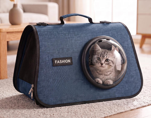 Space Capsule Pet Carrier – Breathable Bubble Bag for Cats & Small Dogs (Up to 15 lbs)